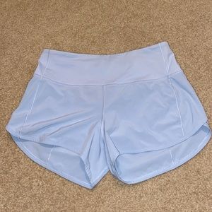 LuluLemon Blue Speed Up Shorts Size 8 Tall 4”